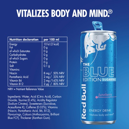Red Bull Energy Drink Sugar Free Blue Edition Juneberry thumbnail 3