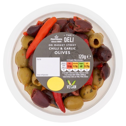 Morrisons Deli Chilli & Garlic Olives 120g