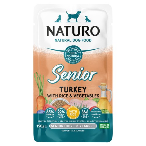 Natural Dog Food Turkey with Rice and Vegetables Senior Dog 8 Years+ 150g