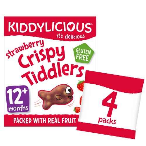Kiddylicious Strawberry Crispy Tiddlers Baby Snacks  thumbnail 3