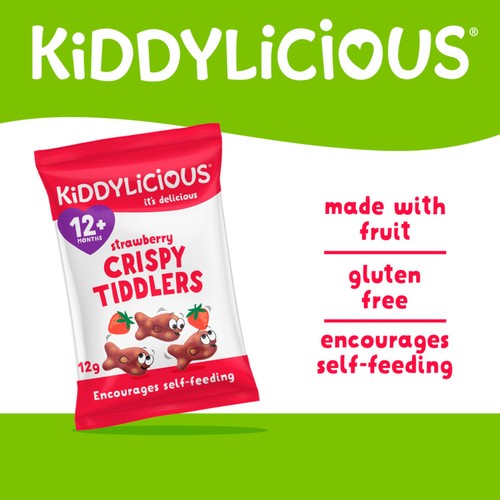 Kiddylicious Strawberry Crispy Tiddlers Baby Snacks  thumbnail 5