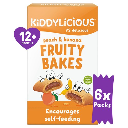 Kiddylicious Peach & Banana Fruity Bakes Baby Snacks Multi