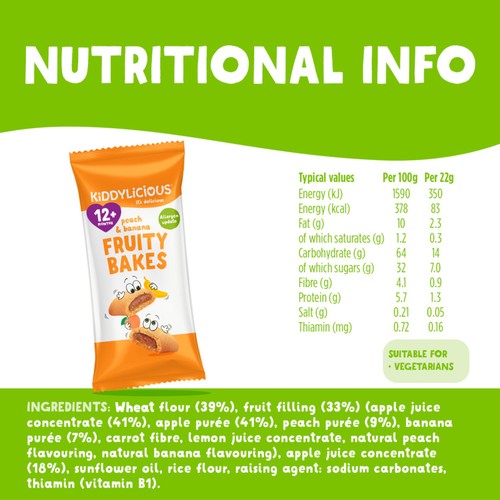 Kiddylicious Peach & Banana Fruity Bakes Baby Snacks  thumbnail 3