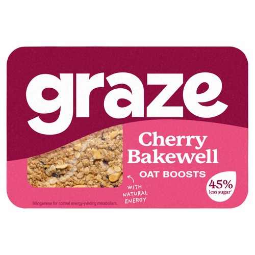 Graze Snack Box Oat Boosts Cherry Bakewell Flapjack 50g thumbnail 2