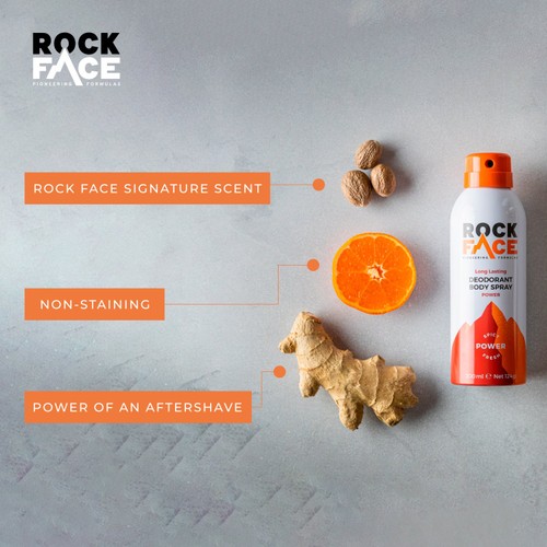 Rock Face Power Body Spray Deodorant thumbnail 4