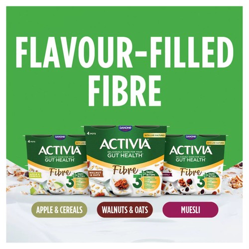 Activia Fibre Walnut & Oats Gut Health Breakfast Yoghurt Multipack thumbnail 5
