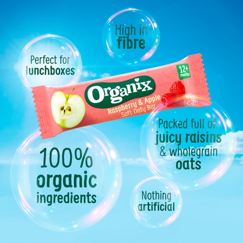 Organix Strawberry & Apple Oaty Organic Bars Toddler Snacks Multipack 6x23g thumbnail 3
