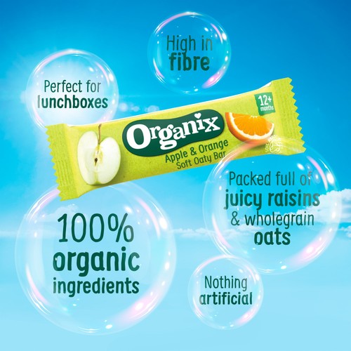 Organix Apple & Orange Oaty Bars Organic Toddler Snacks Multipack 6x23g thumbnail 6