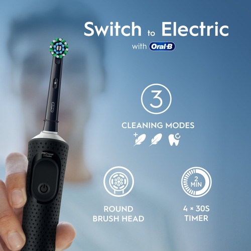 Oral B Pro 1 Cross Action Electric Toothbrush Twin Pack thumbnail 2