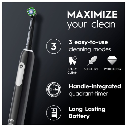 Oral B Pro 1 Cross Action Electric Toothbrush Twin Pack thumbnail 4