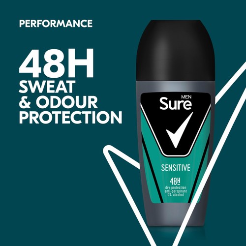 Sure Men Antiperspirant Deodorant Roll On Essential Sensitive thumbnail 5
