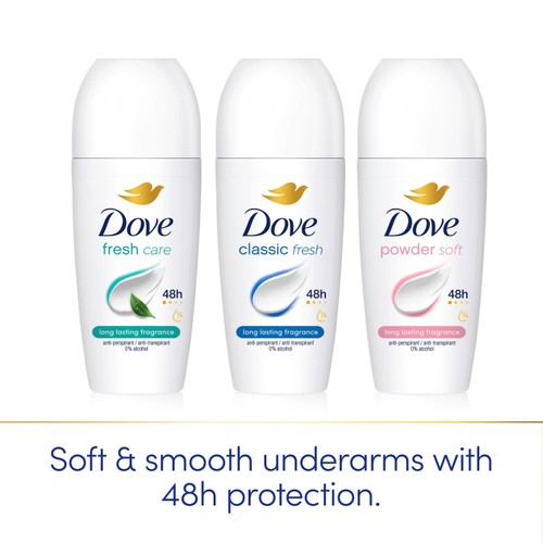 Dove Women Antiperspirant Deodorant Roll on Powder 50ml thumbnail 3