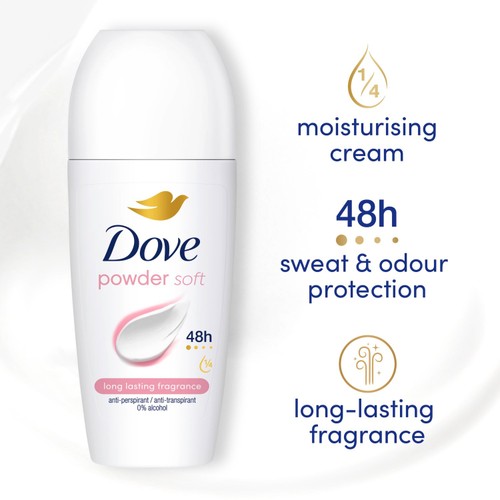 Dove Women Antiperspirant Deodorant Roll on Powder 50ml thumbnail 4
