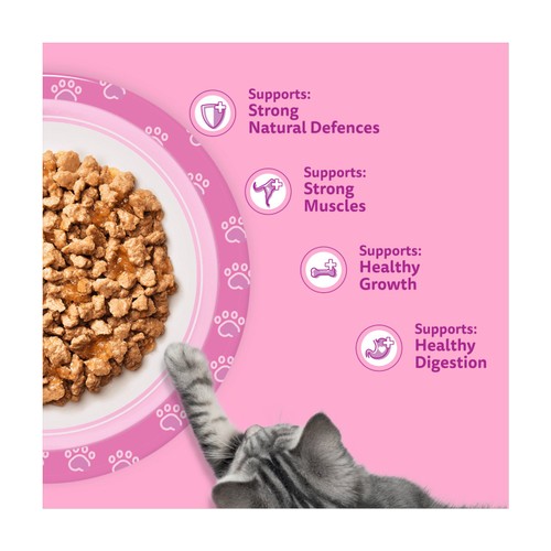 Whiskas 2-12 Months Wet Cat Food Pouches Poultry Feasts In Jelly 40 x 85g thumbnail 5