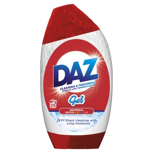 Daz Liquid Laundry Detergent Gel 875ML 25 Washes, Whites And Colours