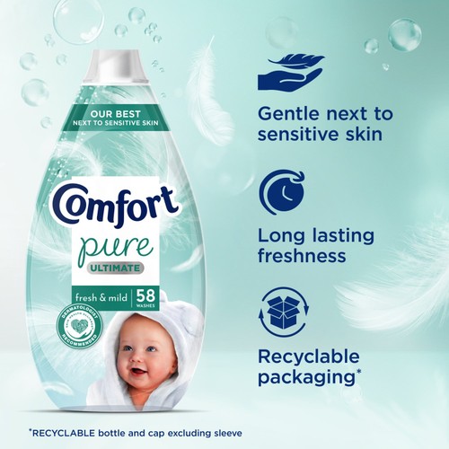 Comfort Ultimate Pure Fabric Conditioner Fresh & Mild 58 Washes thumbnail 2
