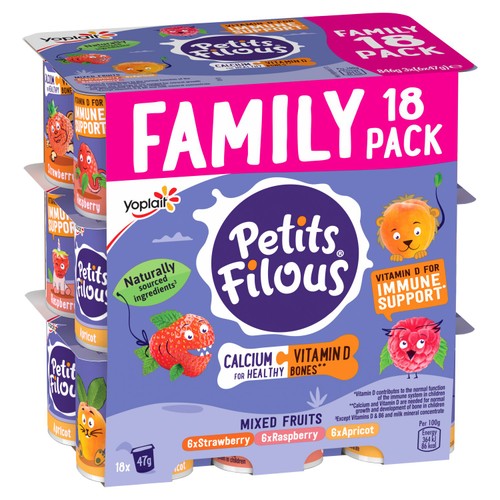 Petits Filous Strawberry, Raspberry & Apricot Yogurt Pots  thumbnail 2