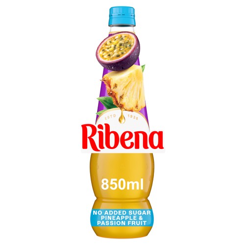 Ribena Pineapple and Passion Fruit Squash No Added Sugar 850ml thumbnail 3