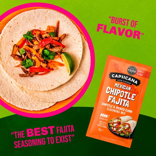 Capsicana Mexican Chipotle Fajita Seasoning Mild Spice Mix 28g thumbnail 3