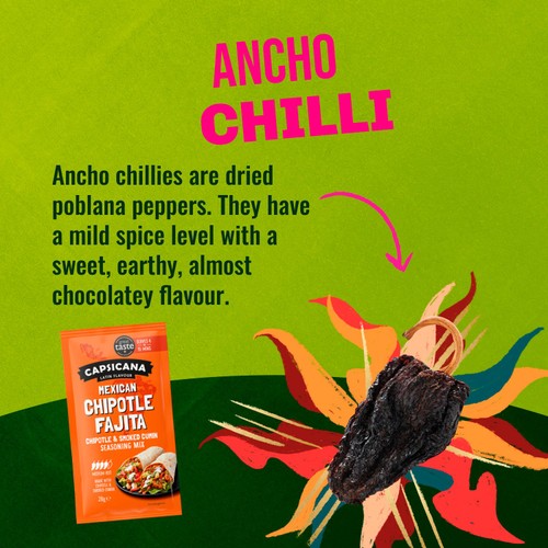 Capsicana Mexican Chipotle Fajita Seasoning Mild Spice Mix 28g thumbnail 4