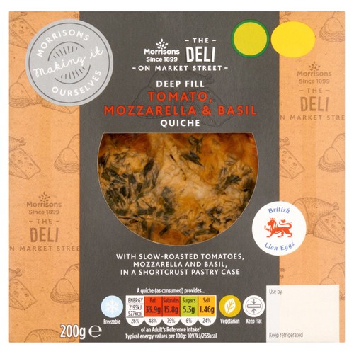 Morrisons Tomato Mozzarella And Basil Quiche  thumbnail 2