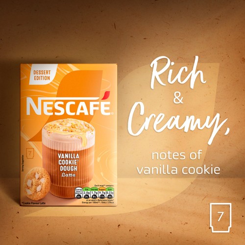 Nescafe Vanilla Cookie Dough Latte Coffee  7x133g Sachets thumbnail 5
