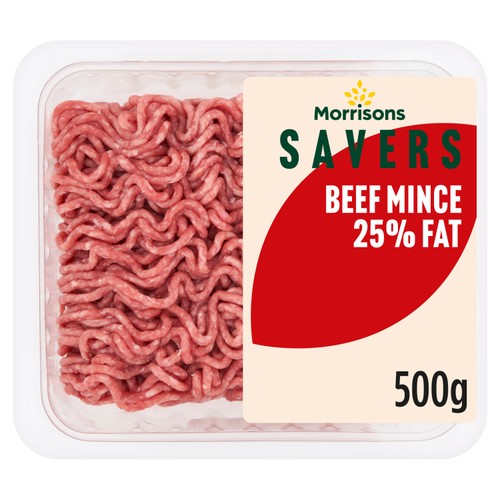 Morrisons Savers British Beef Mince 25% Fat 500g