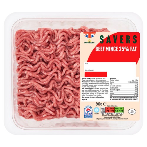 Morrisons Savers British Beef Mince 25% Fat 500g thumbnail 2