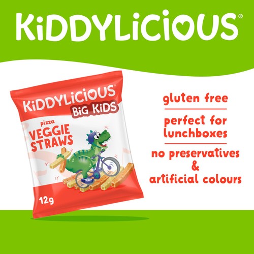 Kiddylicious Pizza Flavoured Veggie Straws Kids Snacks thumbnail 2