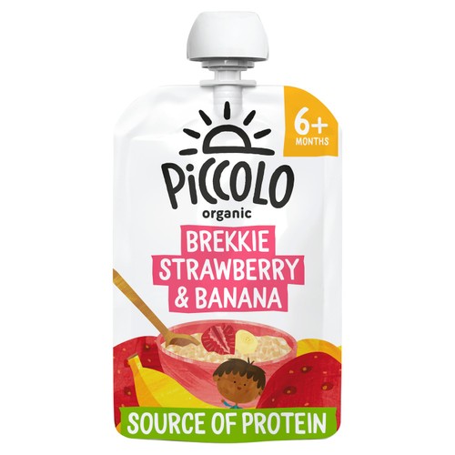 Piccolo Brekkie Strawberry & Banana Organic Baby Food Pouch 6mths+