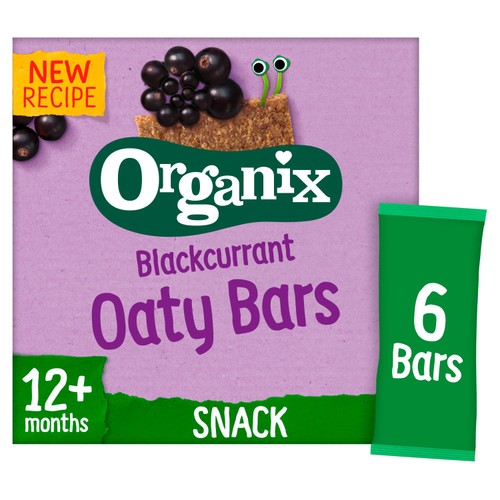 Organix Blackcurrant Oaty Bars Organic Toddler Snacks Multipack 6x23g