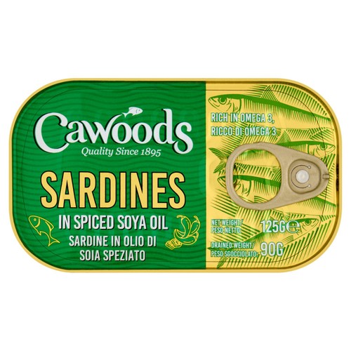 Cawoods Sardines In Spiced Soya Oil