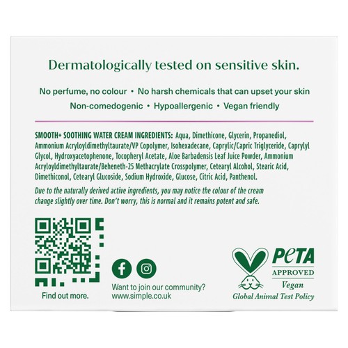 Simple Face Cream Soothing Water 50ml thumbnail 2