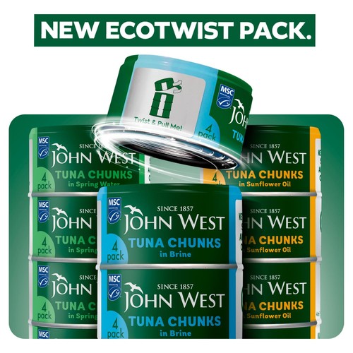 John West Tuna Chunks in Spring Water 4x125g (102g drained) thumbnail 7