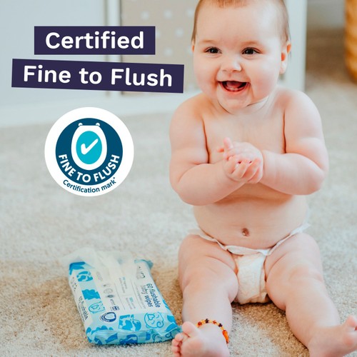 Pura Plastic Free Flushable Baby Wipes thumbnail 3