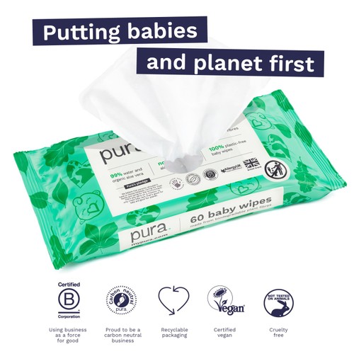 Pura Plastic Free Baby Wipes  thumbnail 4