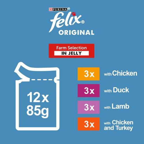 Felix Original Farm Selection In Jelly Wet Cat Food thumbnail 4