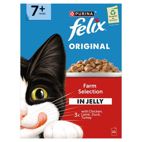 FELIX Original Senior 7+ Farm Selection In Jelly Wet Cat Food 12x85g thumbnail 4