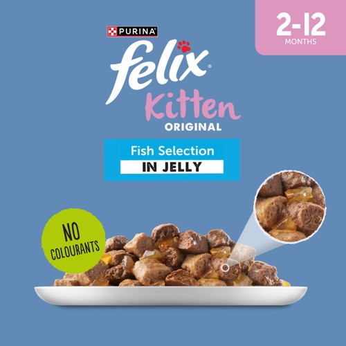 Felix Original Kitten Fish Selection In Jelly Wet Cat Food  thumbnail 2