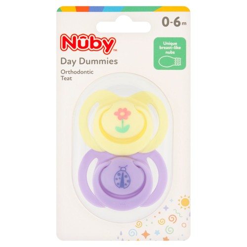 Nuby Mixed Colour Day Soothers 0-6 Months