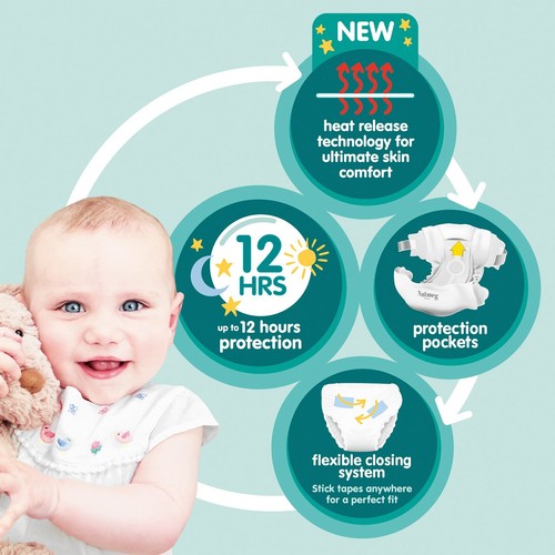 Nutmeg Ultra Dry Nappies Size 7 x 22 Pack thumbnail 4