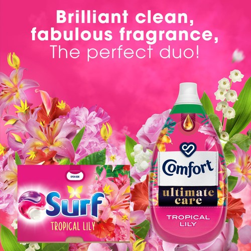 Surf 3 in 1 Laundry Washing Detergent Capsules Tropical Lily 15 Washes thumbnail 3
