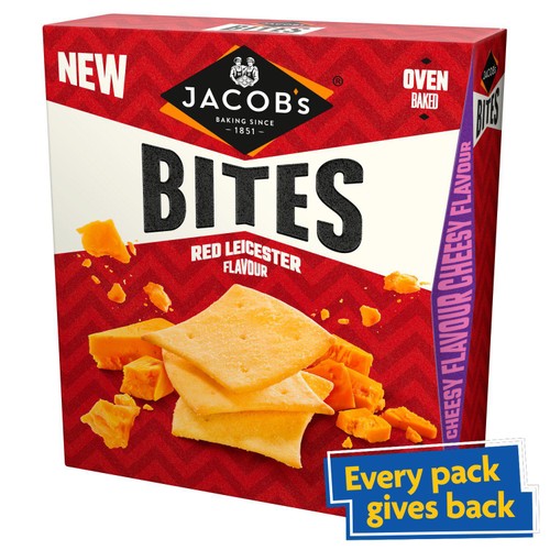 Jacob's Bites Red Leicester Crackers 125g