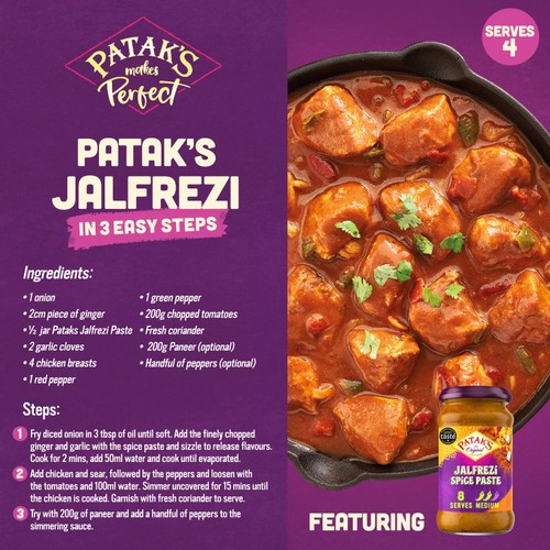 Patak's Jalfrezi Indian Medium Spice Paste 283g thumbnail 4