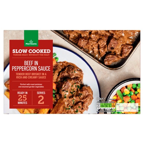 Morrisons Street Slow Cooked Beef Brisket In A Peppercorn Sauce 