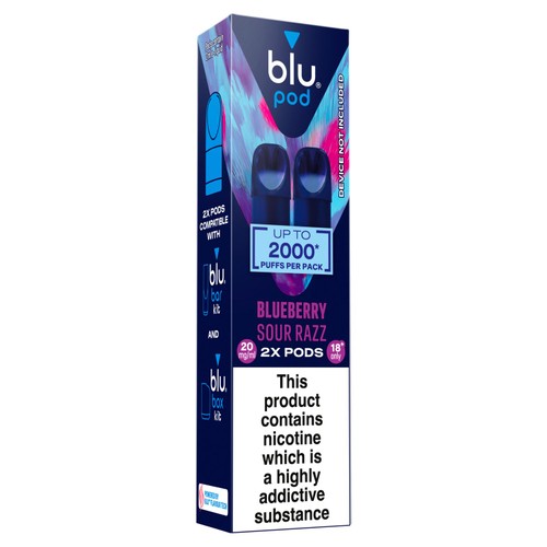 Blu Bar Pods Blueberry Sour Razz 20mg thumbnail 2