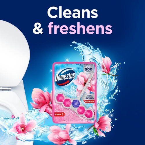 Domestos Power 5 Toilet Rim Block Magnolia 50g thumbnail 4