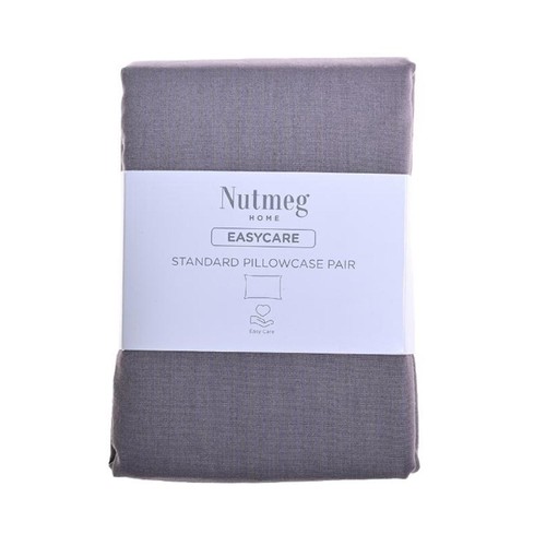 Nutmeg Home Easycare Graphite Standard Pillowcases 2 Pack