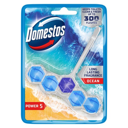 Domestos Power 5 Toilet Rim Block Ocean 50g thumbnail 2