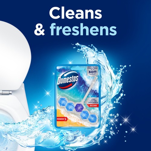 Domestos Power 5 Toilet Rim Block Ocean 50g thumbnail 5